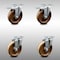 Service Caster 5 Inch SS High Temp Phenolic Top Plate Caster Total Lock Brakes SCC, 2PK SCC-SSTTL20S514-PHSHT-2-S-2 - alternate 1